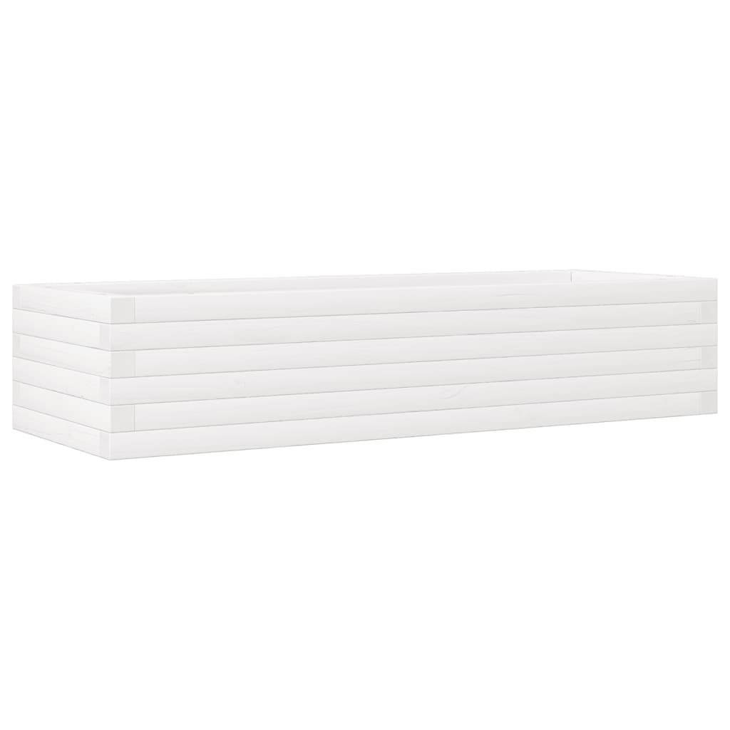 vidaXL Jardinera de madera maciza de pino blanco 110x40x23 cm