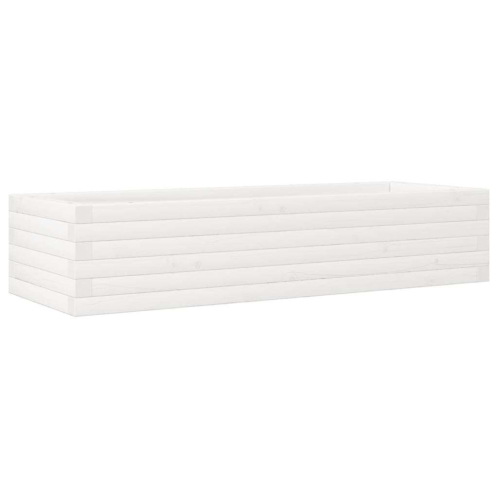 vidaXL Jardinera de madera maciza de pino blanco 110x40x23 cm