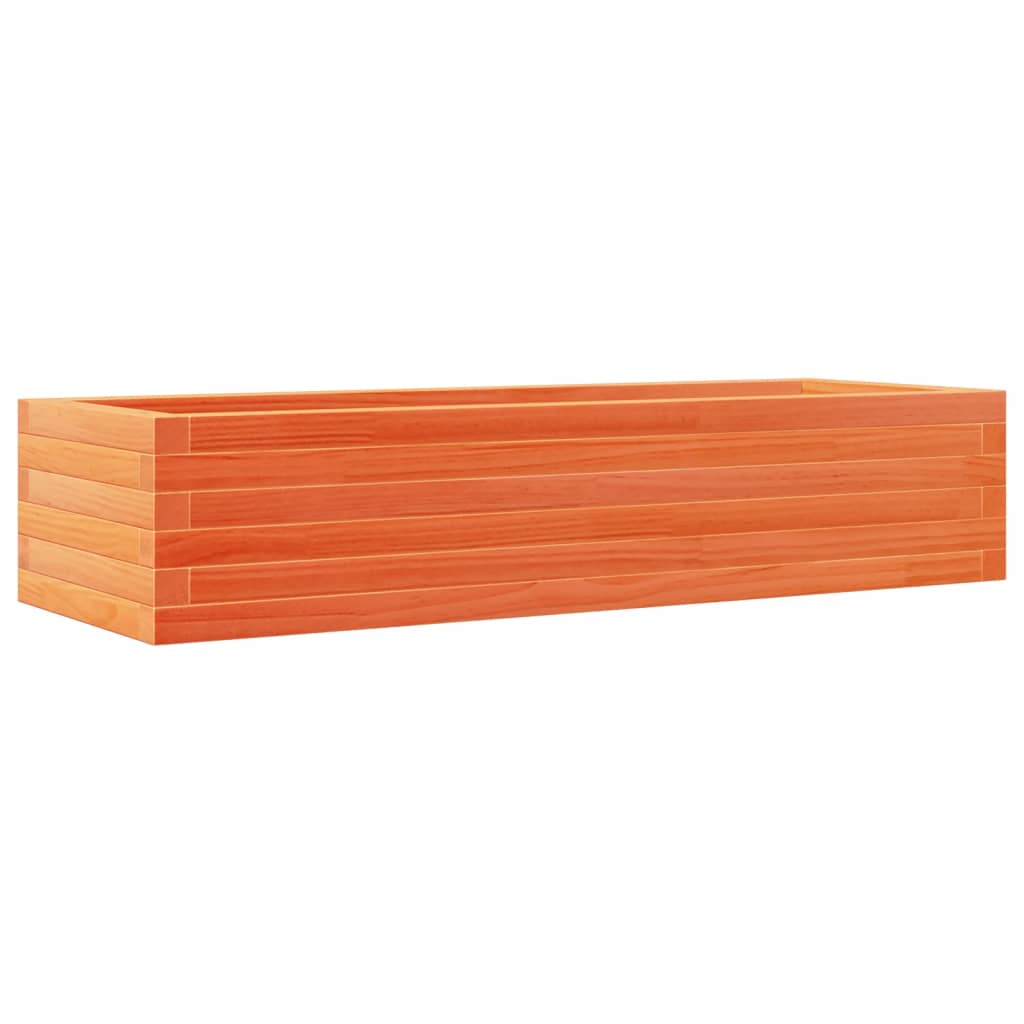 vidaXL Jardinera de madera maciza de pino marrón cera 110x40x23 cm