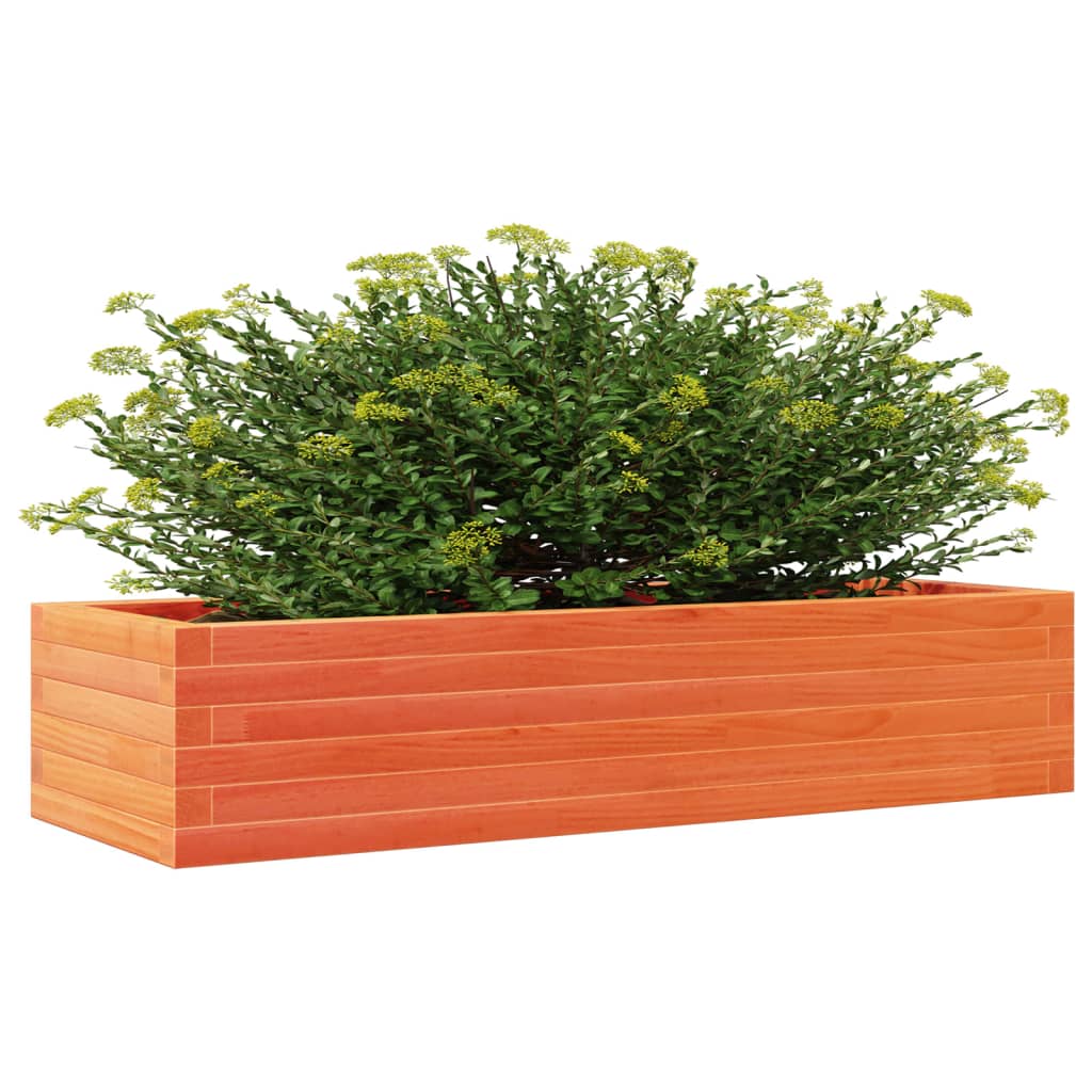 vidaXL Jardinera de madera maciza de pino marrón cera 110x40x23 cm