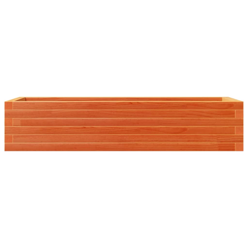 vidaXL Jardinera de madera maciza de pino marrón cera 110x40x23 cm