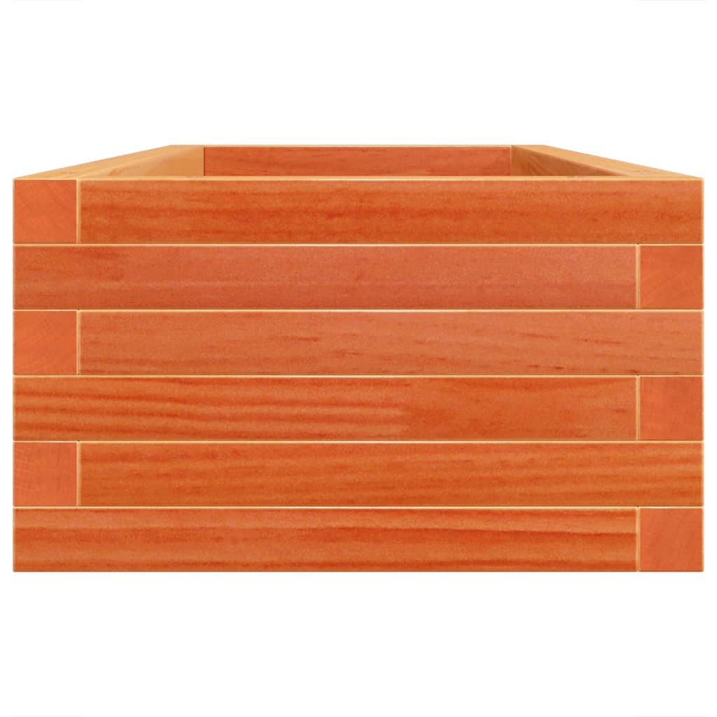 vidaXL Jardinera de madera maciza de pino marrón cera 110x40x23 cm