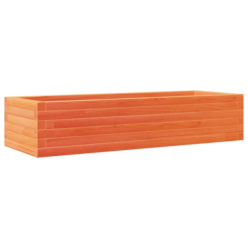 vidaXL Jardinera de madera maciza de pino marrón cera 110x40x23 cm