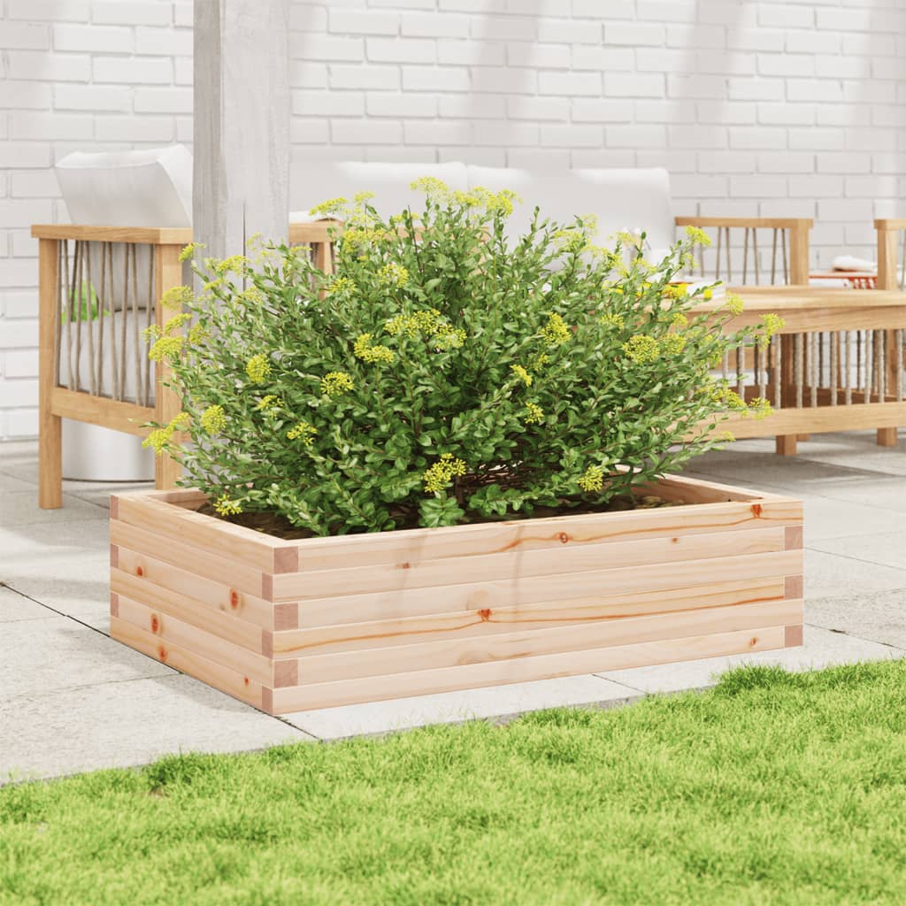 vidaXL Jardinera de madera maciza de pino 90x60x23 cm