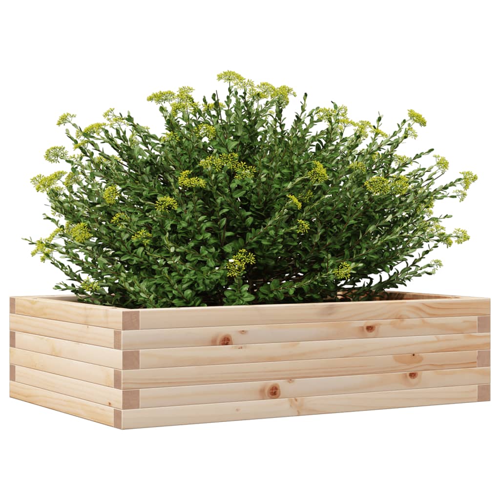 vidaXL Jardinera de madera maciza de pino 90x60x23 cm