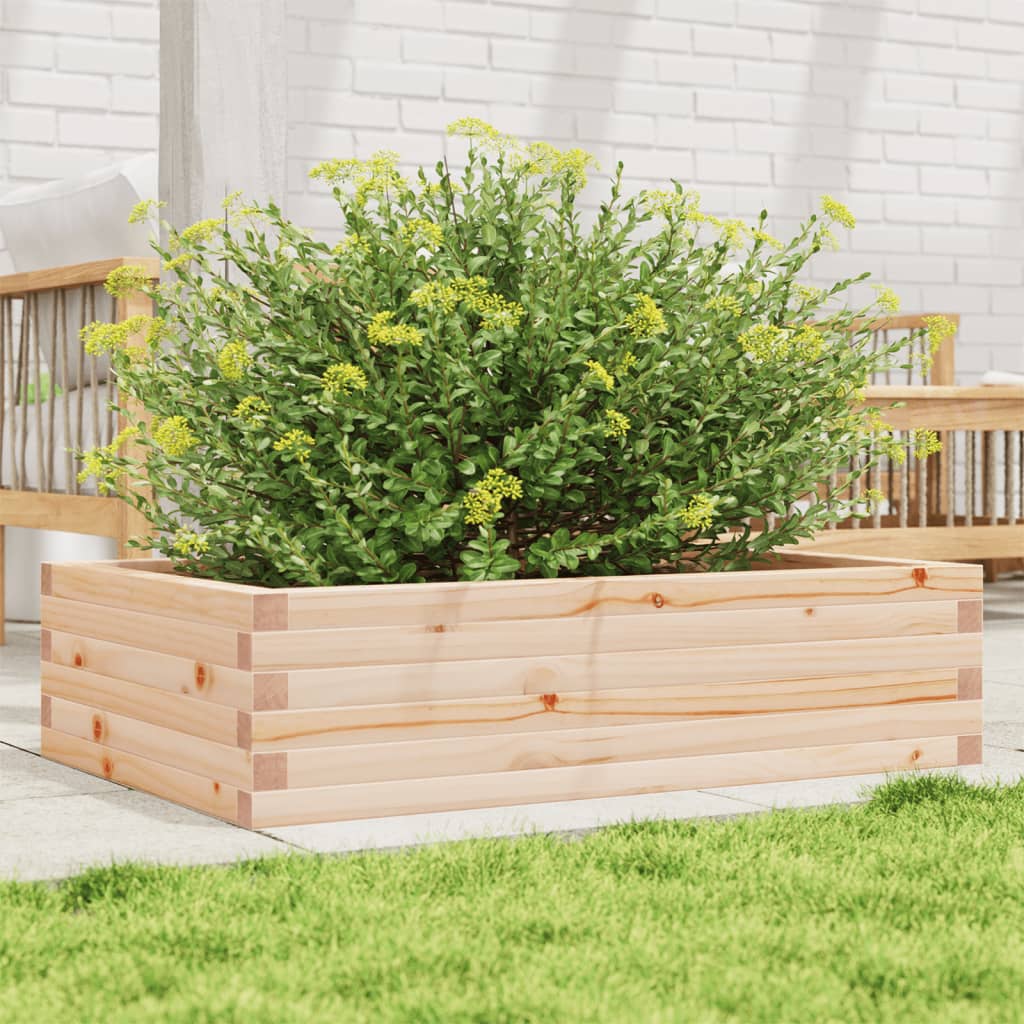 vidaXL Jardinera de madera maciza de pino 90x60x23 cm