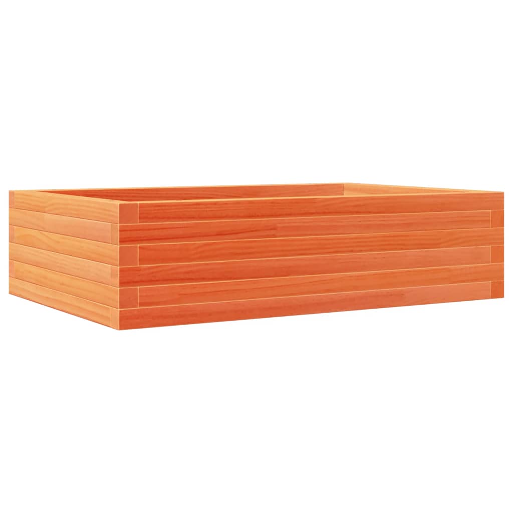 vidaXL Jardinera madera maciza de pino marrón cera 90x60x23 cm