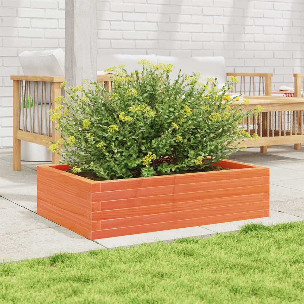 vidaXL Jardinera madera maciza de pino marrón cera 90x60x23 cm