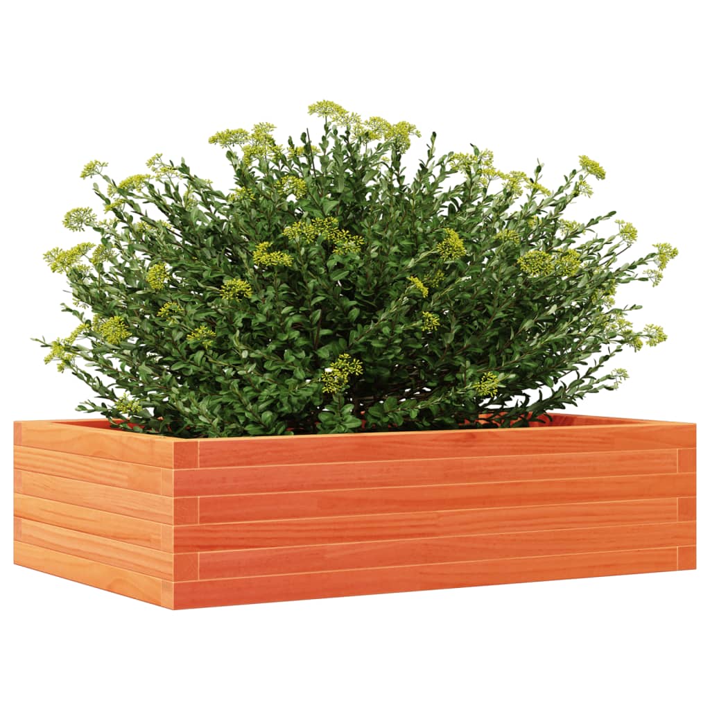 vidaXL Jardinera madera maciza de pino marrón cera 90x60x23 cm