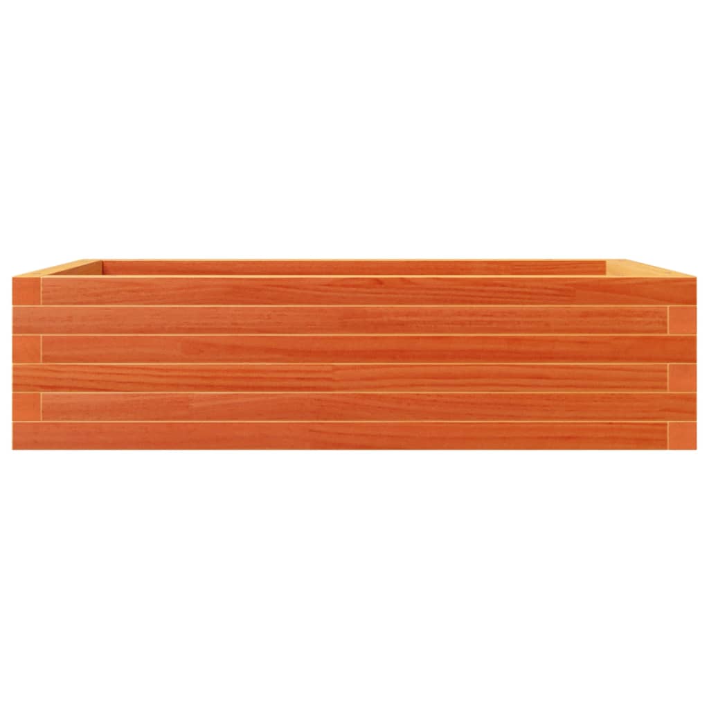 vidaXL Jardinera madera maciza de pino marrón cera 90x60x23 cm