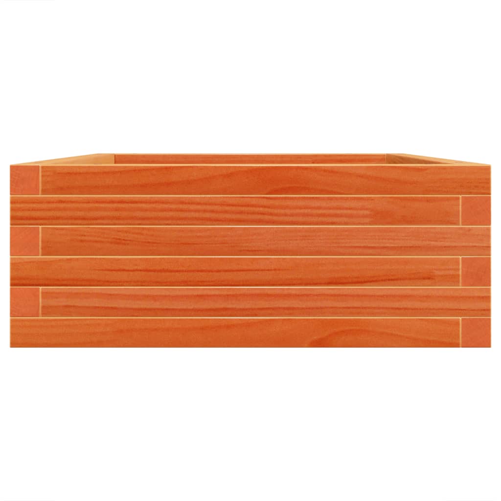 vidaXL Jardinera madera maciza de pino marrón cera 90x60x23 cm