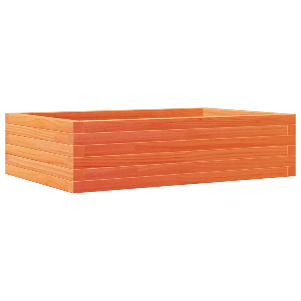 vidaXL Jardinera madera maciza de pino marrón cera 90x60x23 cm