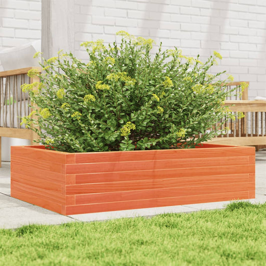 vidaXL Jardinera madera maciza de pino marrón cera 90x60x23 cm