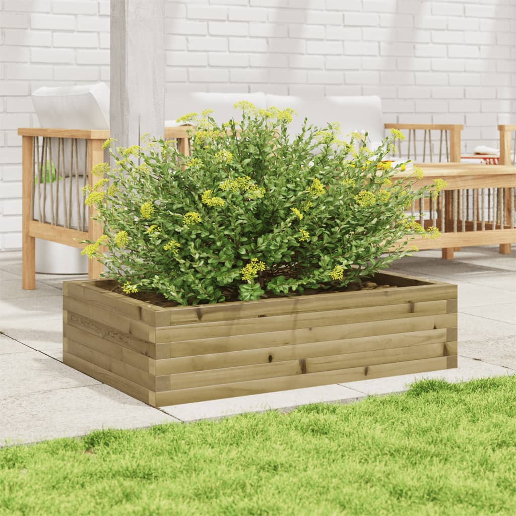 vidaXL Jardinera de madera de pino impregnada 90x60x23 cm