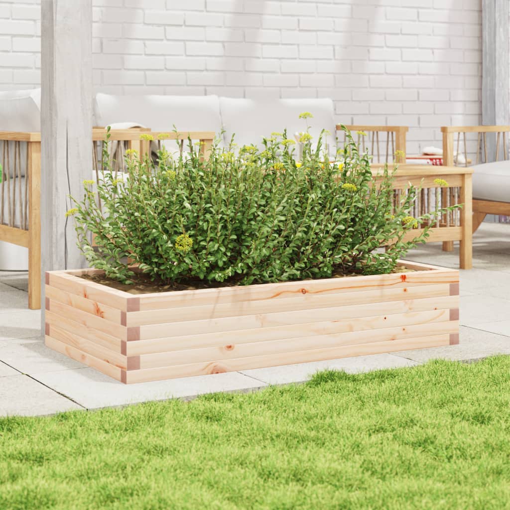 vidaXL Jardinera de madera maciza de pino 110x60x23 cm