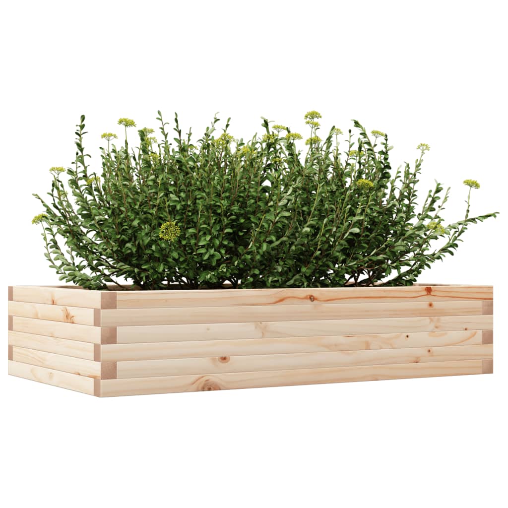 vidaXL Jardinera de madera maciza de pino 110x60x23 cm