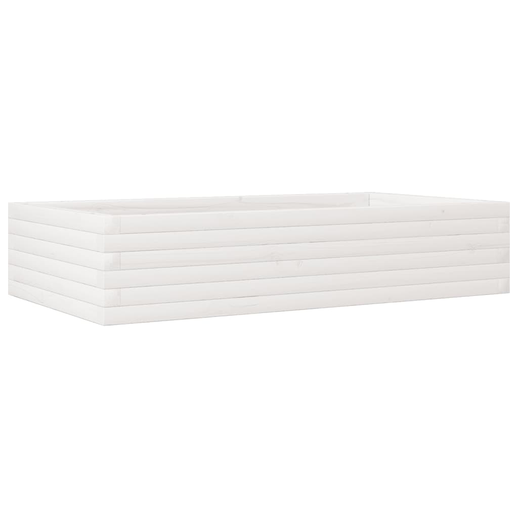 vidaXL Jardinera de madera maciza de pino blanco 110x60x23 cm