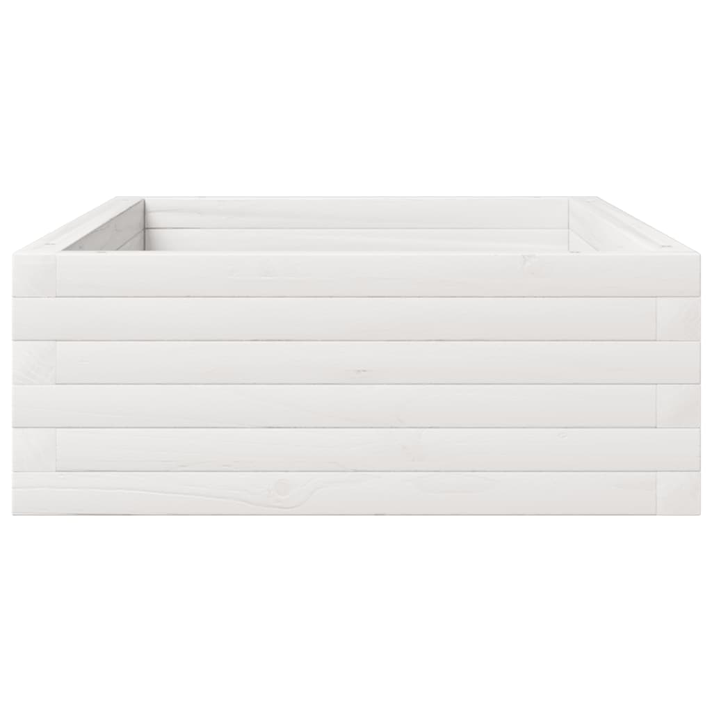 vidaXL Jardinera de madera maciza de pino blanco 110x60x23 cm