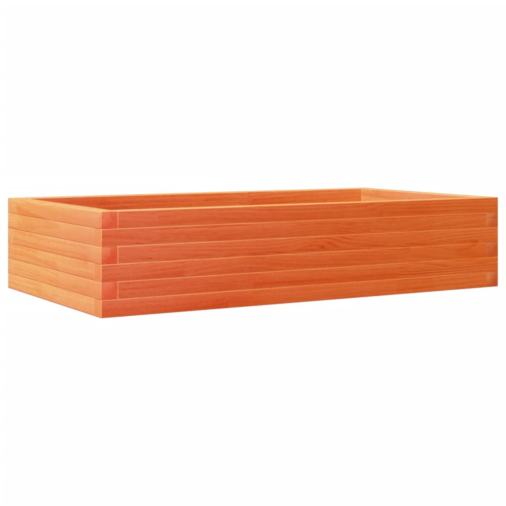 vidaXL Jardinera madera maciza de pino marrón cera 110x60x23 cm