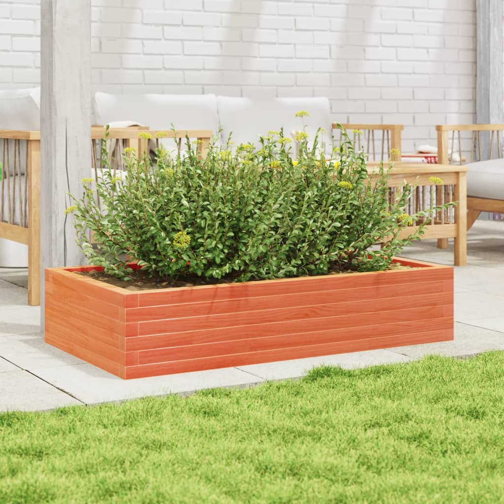 vidaXL Jardinera madera maciza de pino marrón cera 110x60x23 cm