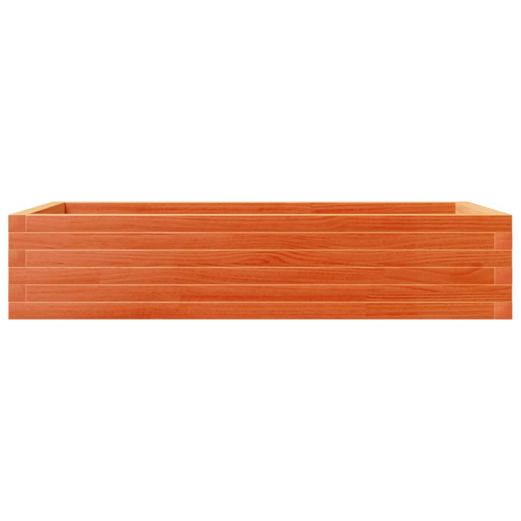 vidaXL Jardinera madera maciza de pino marrón cera 110x60x23 cm