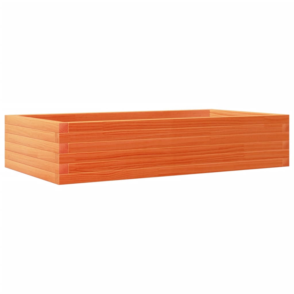 vidaXL Jardinera madera maciza de pino marrón cera 110x60x23 cm