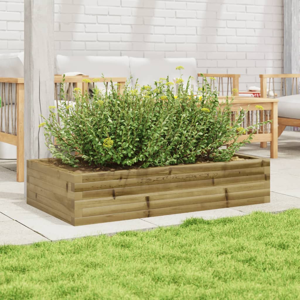 vidaXL Jardinera de madera de pino impregnada 110x60x23 cm