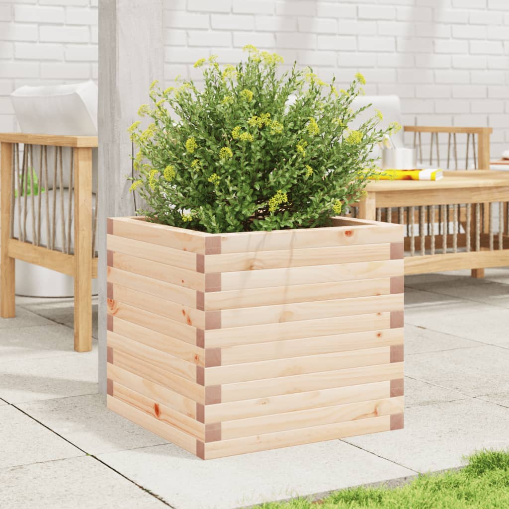 vidaXL Jardinera de madera maciza de pino 50x50x45,5 cm