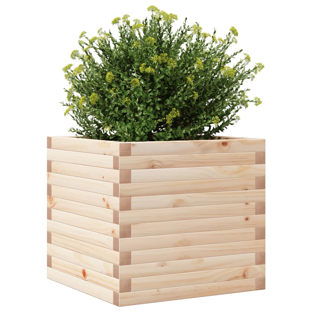 vidaXL Jardinera de madera maciza de pino 50x50x45,5 cm