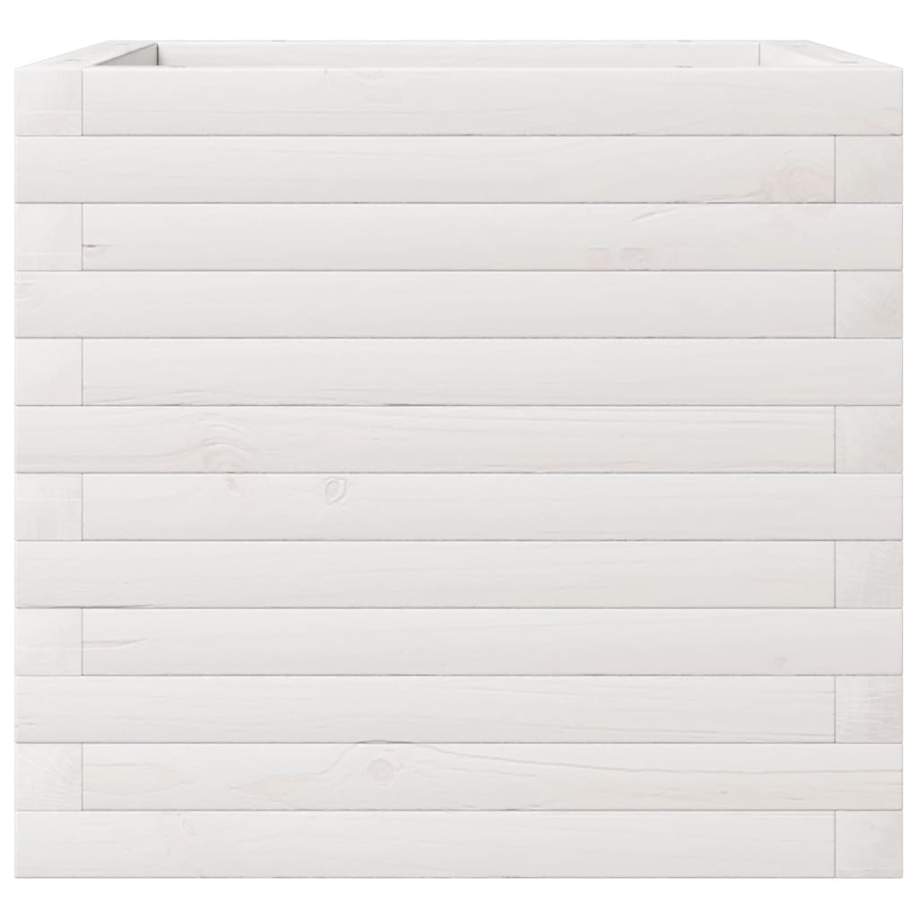 vidaXL Jardinera madera maciza de pino blanco 50x50x45,5 cm