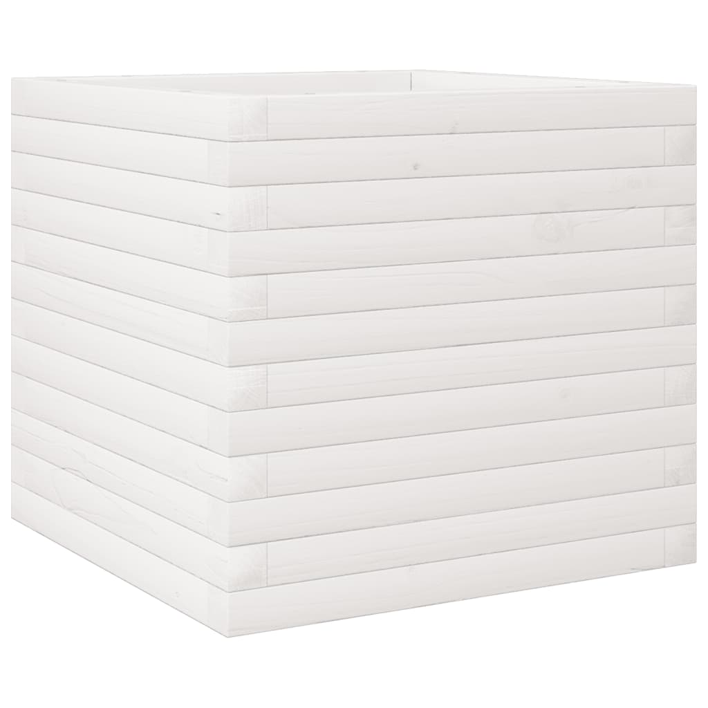 vidaXL Jardinera madera maciza de pino blanco 50x50x45,5 cm