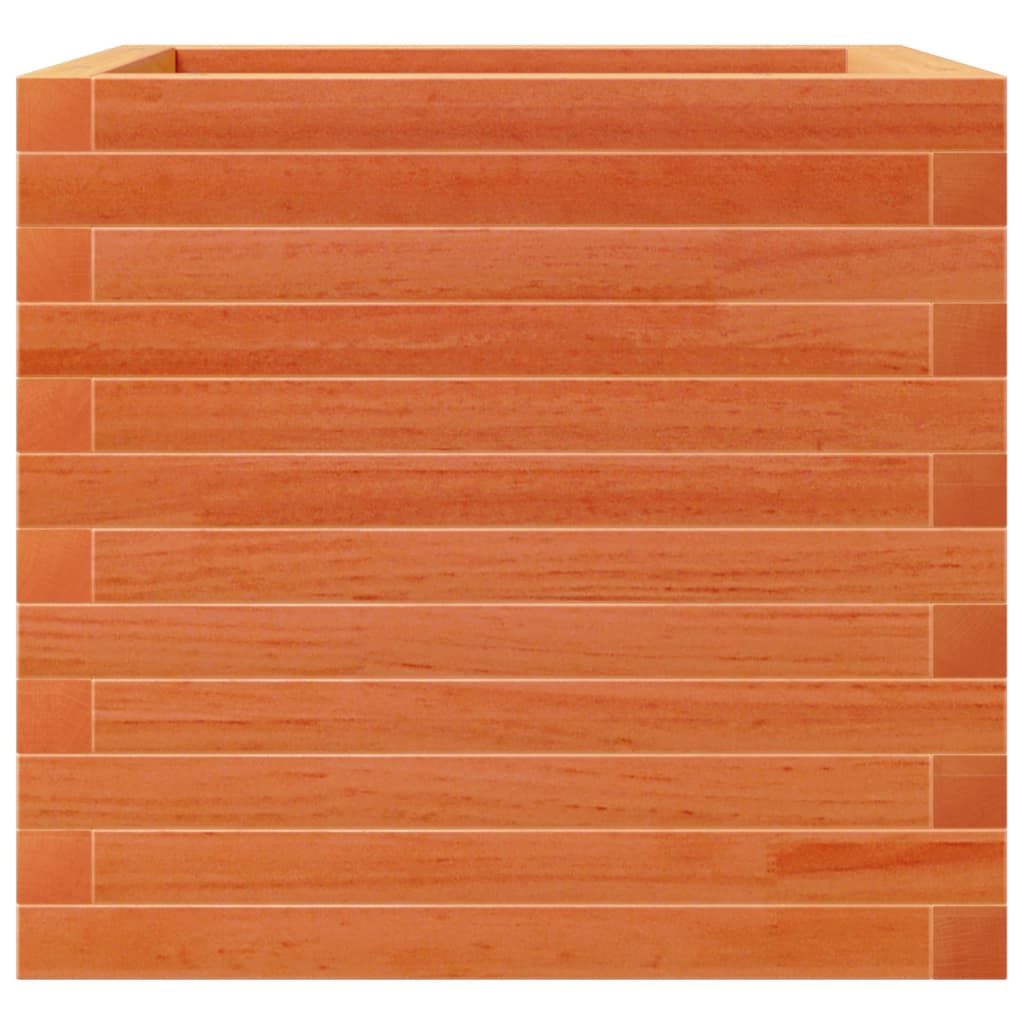 vidaXL Jardinera madera maciza de pino marrón cera 50x50x45,5 cm