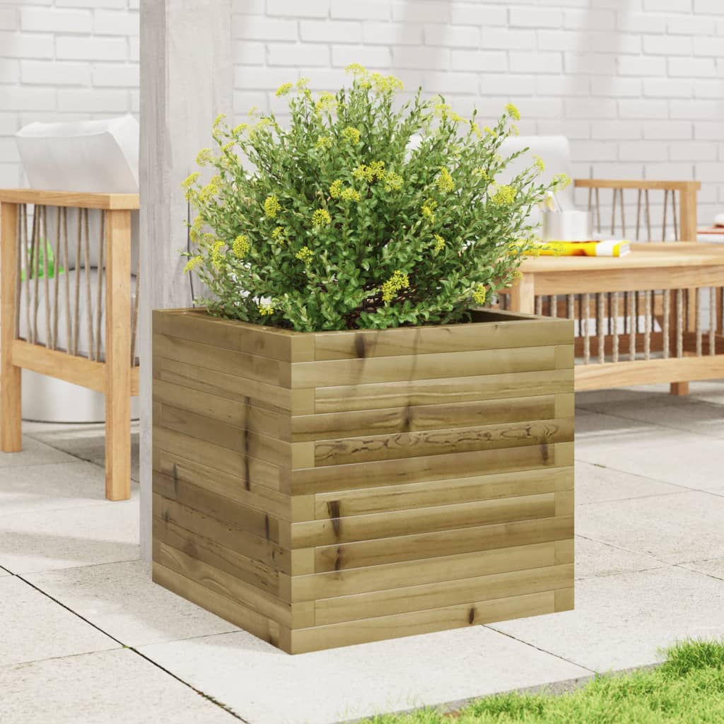 vidaXL Jardinera de madera de pino impregnada 50x50x45,5 cm