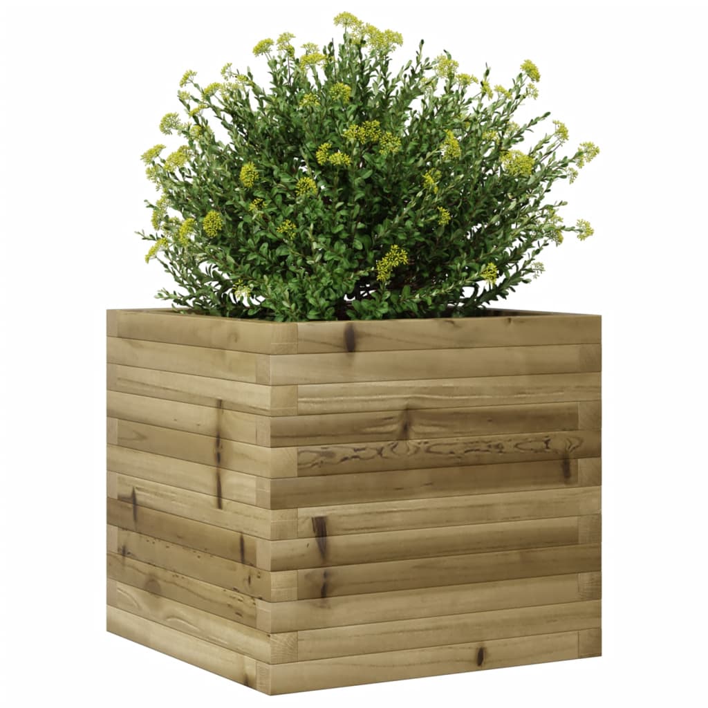 vidaXL Jardinera de madera de pino impregnada 50x50x45,5 cm