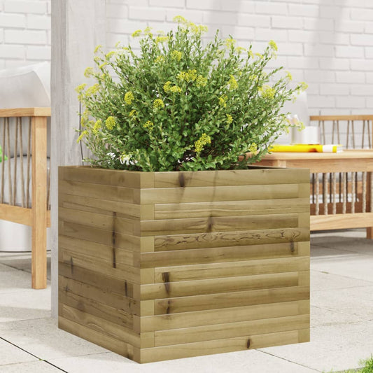 vidaXL Jardinera de madera de pino impregnada 50x50x45,5 cm