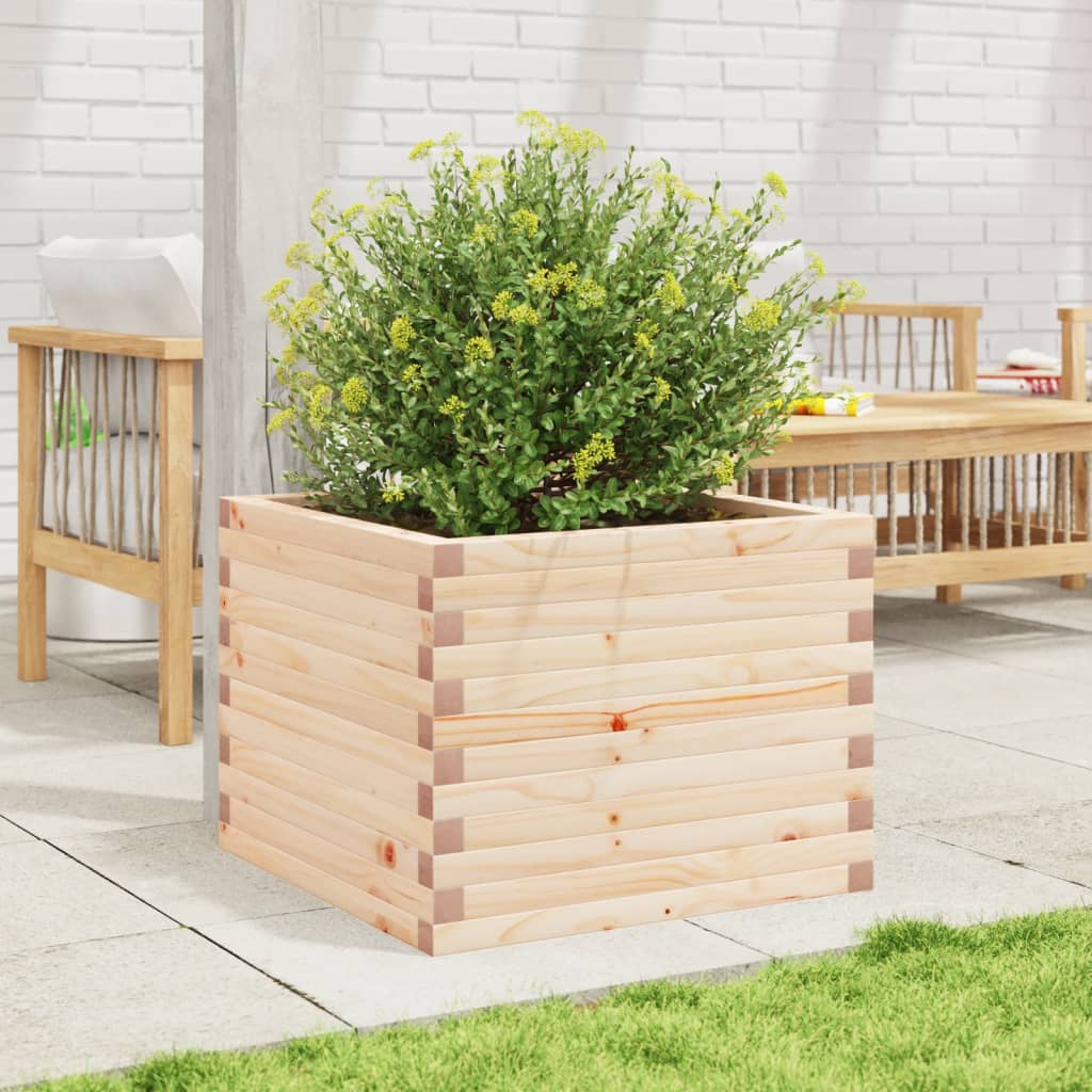 vidaXL Jardinera de madera maciza de pino 60x60x45,5 cm