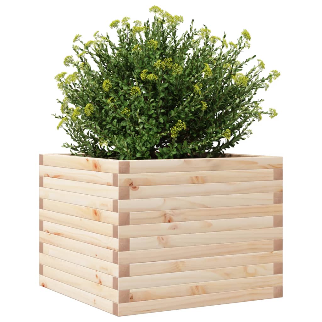 vidaXL Jardinera de madera maciza de pino 60x60x45,5 cm