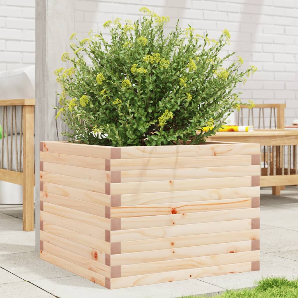 vidaXL Jardinera de madera maciza de pino 60x60x45,5 cm