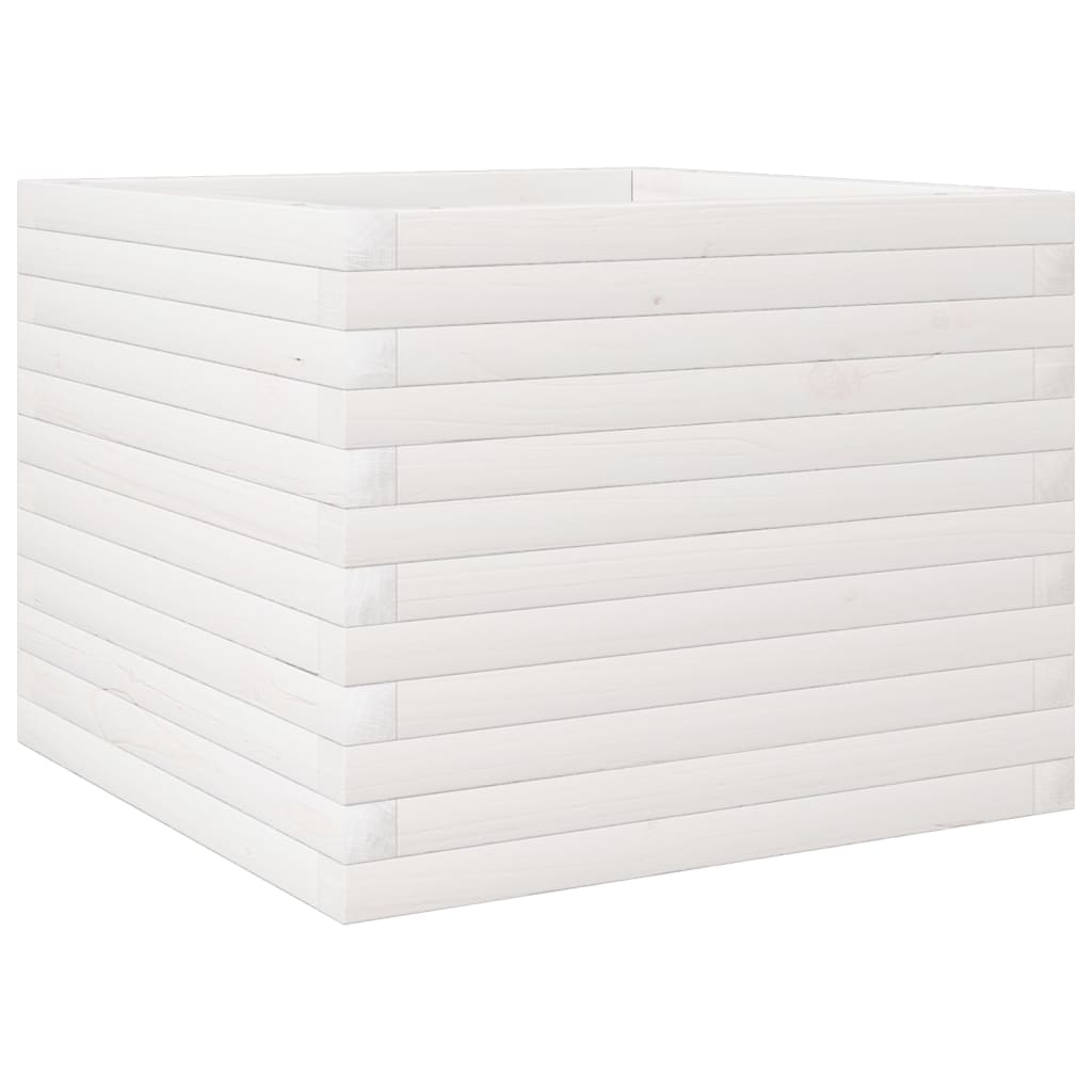 vidaXL Jardinera de madera maciza de pino blanco 60x60x45,5 cm