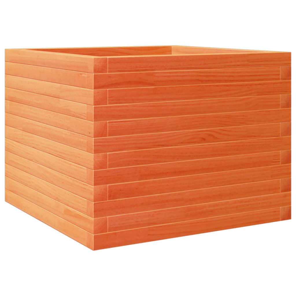 vidaXL Jardinera de madera maciza de pino marrón cera 60x60x45,5 cm