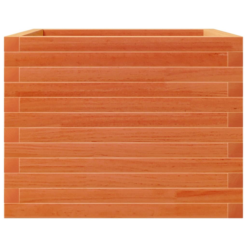 vidaXL Jardinera de madera maciza de pino marrón cera 60x60x45,5 cm