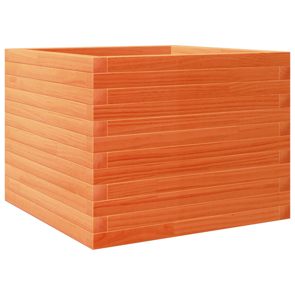 vidaXL Jardinera de madera maciza de pino marrón cera 60x60x45,5 cm