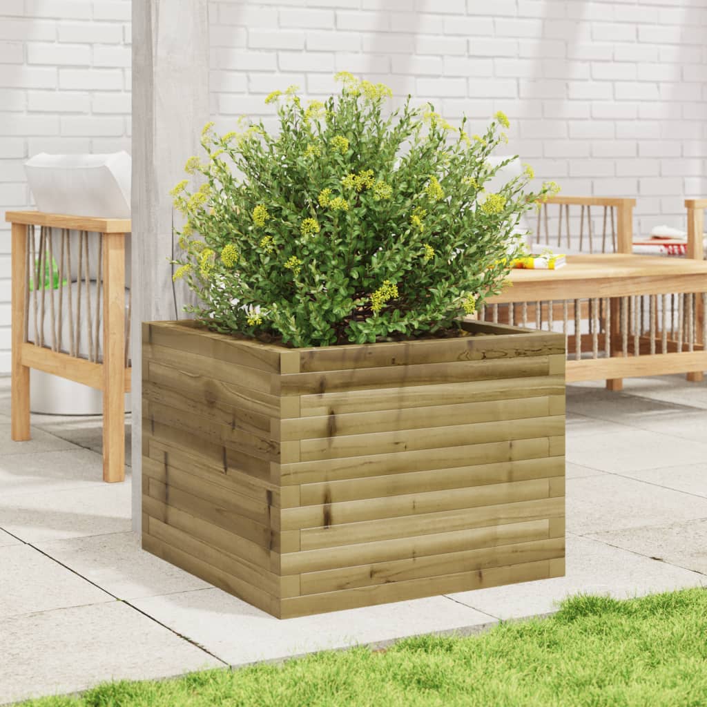 vidaXL Jardinera de madera de pino impregnada 60x60x45,5 cm