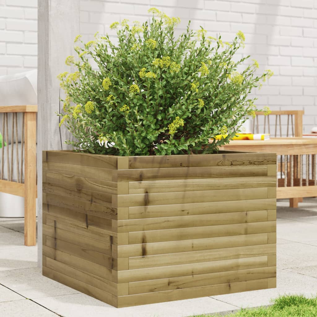 vidaXL Jardinera de madera de pino impregnada 60x60x45,5 cm