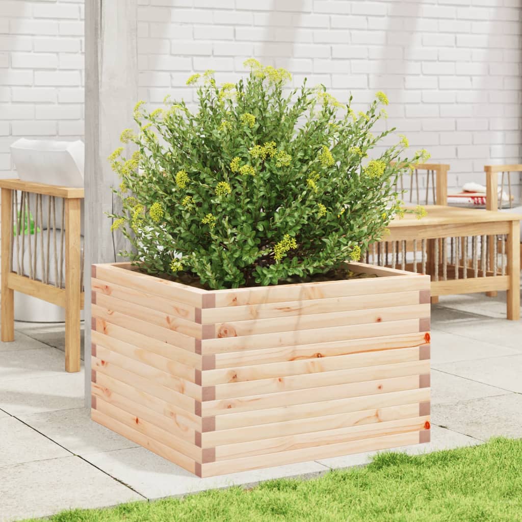 vidaXL Jardinera de madera maciza de pino 70x70x45,5 cm