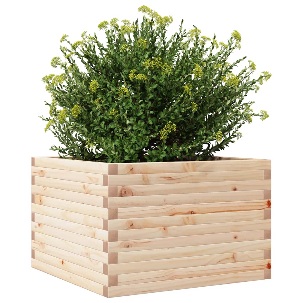 vidaXL Jardinera de madera maciza de pino 70x70x45,5 cm