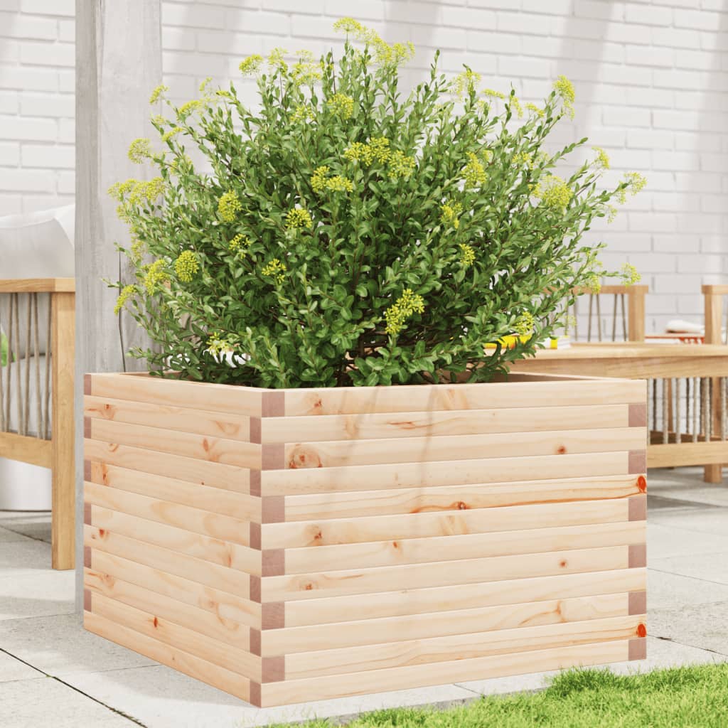 vidaXL Jardinera de madera maciza de pino 70x70x45,5 cm