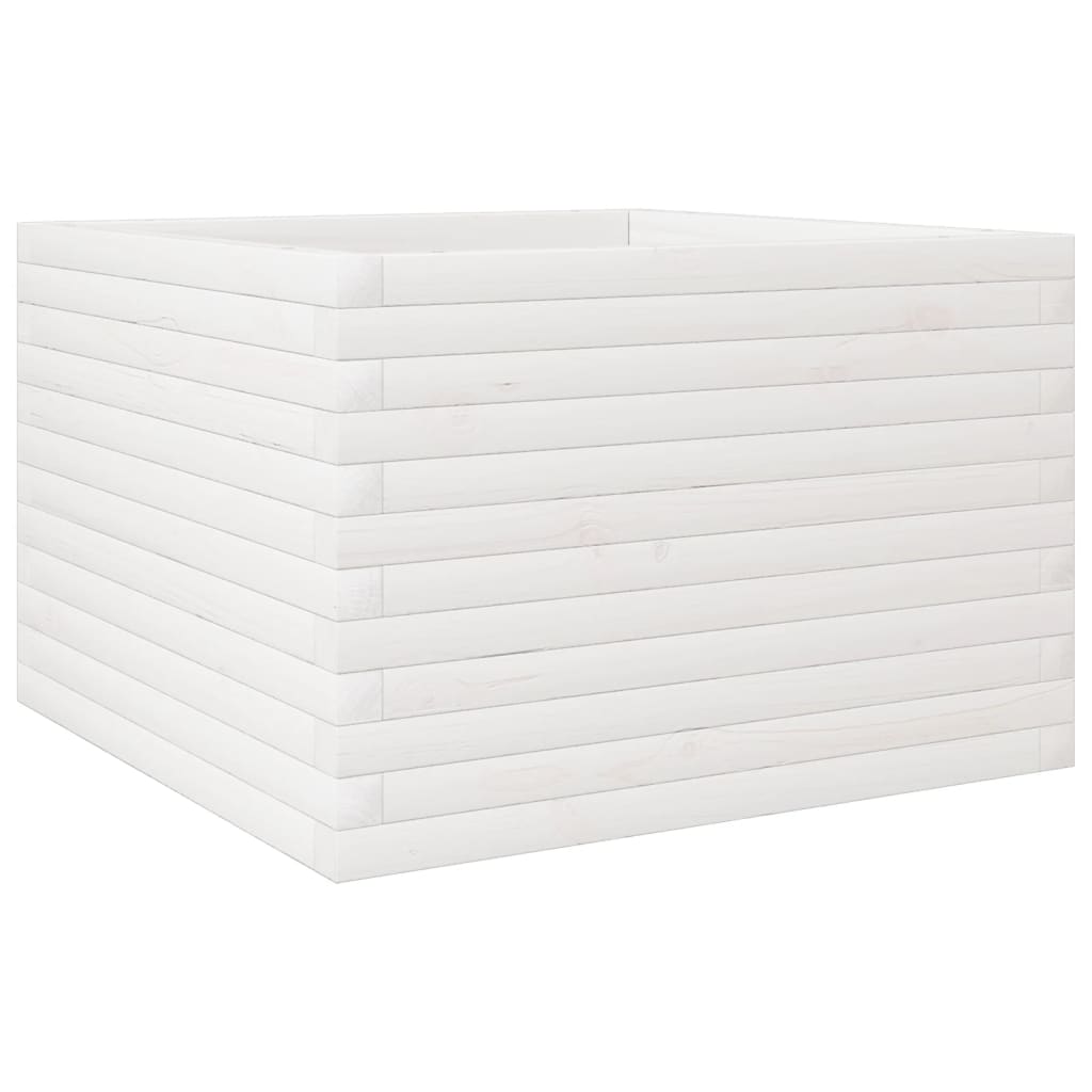 vidaXL Jardinera madera maciza de pino blanco 70x70x45,5 cm