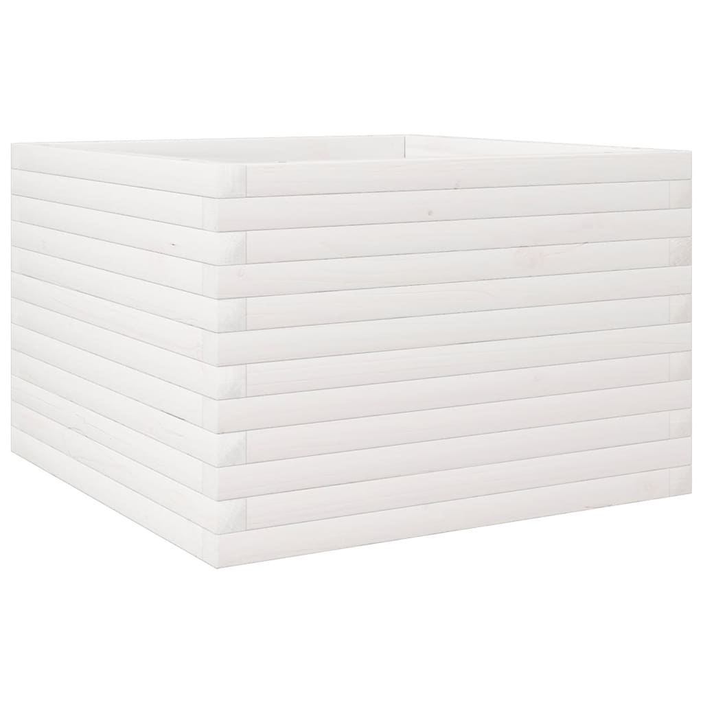 vidaXL Jardinera madera maciza de pino blanco 70x70x45,5 cm