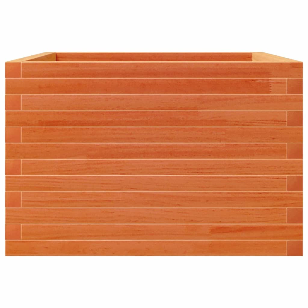 vidaXL Jardinera madera maciza de pino marrón cera 70x70x45,5 cm